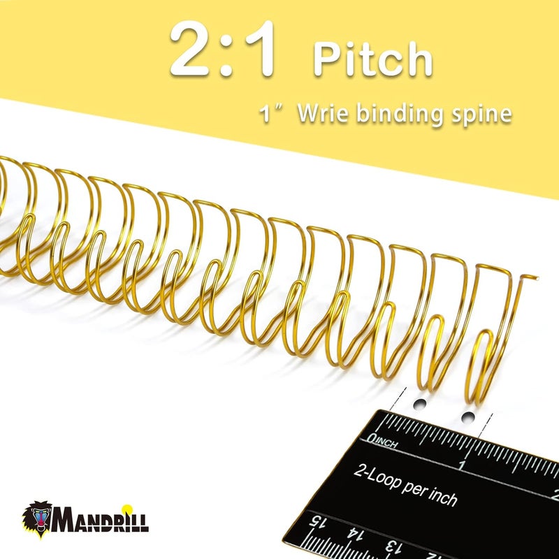RAYSON WR21254M Wire Binding Spines, Multicolor, 2:1 Pitch Double Loop Binding Wires 1 Inch, 21-Loop Wire Ring Pack of 50 with Black, Gold, Blue, White, Silver - Image 2